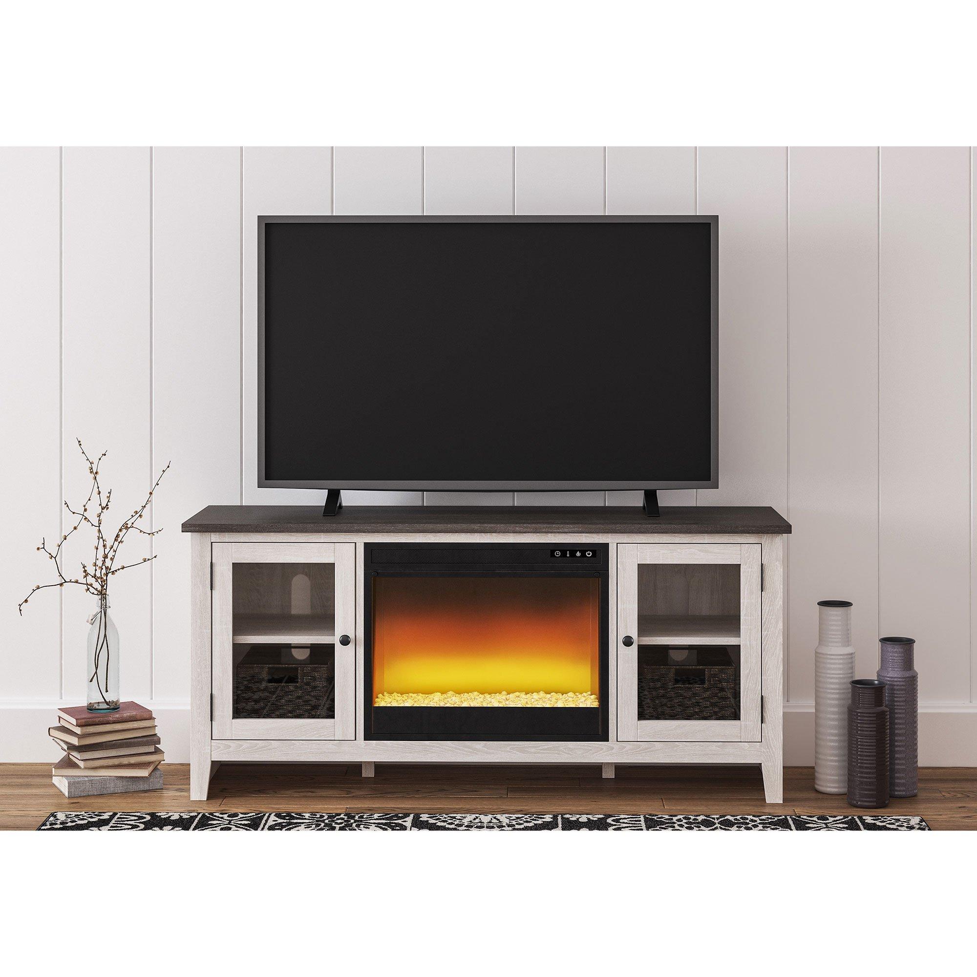 Rent to Own Ashley 60" Dorrinson XLarge TV Stand w/ Glass Fireplace at